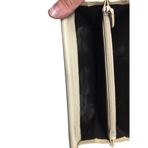 Gucci GG Canvas Beige and White Leather Double Layer Long Wallet - Picture 16 of 16